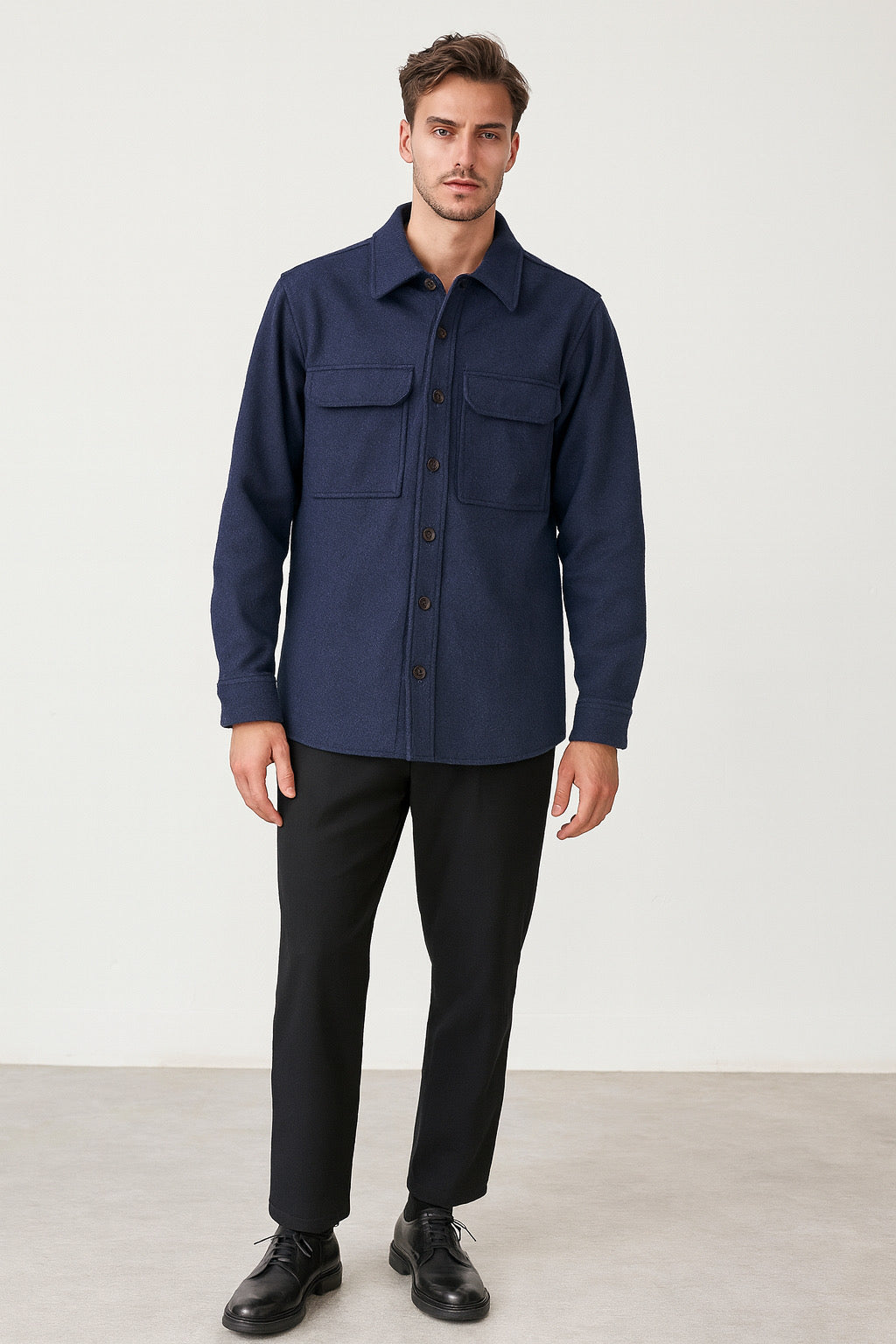 The Boy Browning Shacket in Wool