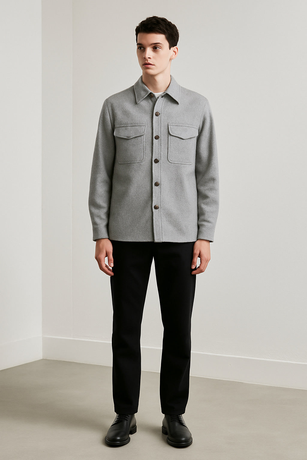 The Boy Browning Shacket in Wool